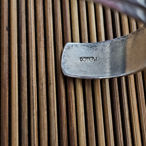 Silver Plated Mexico Cuff Bracelet (Vintage) - Picture 9 of 13